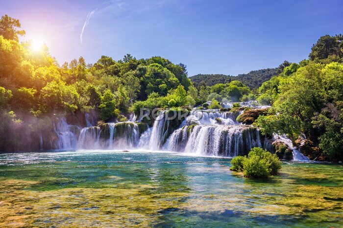 Fotobehang Skradinski Buk watervallandschap