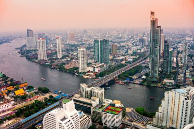 Skyline van Bangkok bij dag