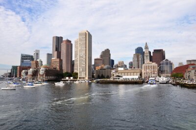 Fotobehang Skyline van Boston over water