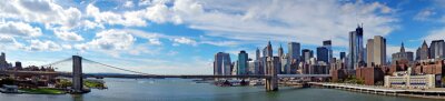 Fotobehang Skyline van Brooklyn Bridge op een zonnige dag