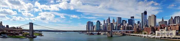 Fotobehang Skyline van Brooklyn Bridge op een zonnige dag