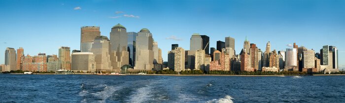 Fotobehang Skyline van de stad aan het water