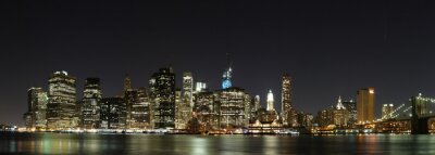Fotobehang Skyline van de stad bij nacht in Amerika