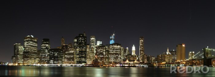 Fotobehang Skyline van de stad bij nacht in Amerika