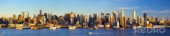 Fotobehang Skyline van de stad voor zonsondergang