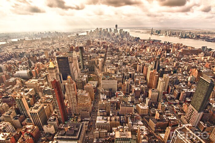Fotobehang Skyline van een ontwikkelde stad