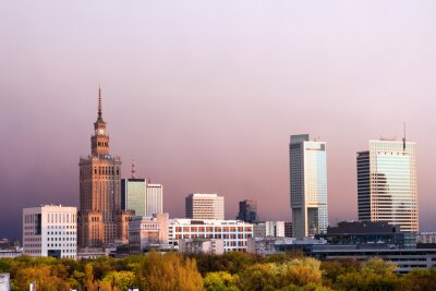 Skyline van een stad in Polen