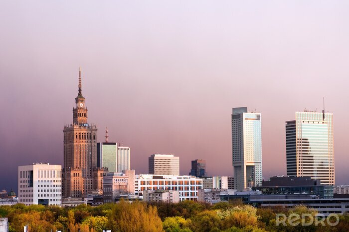 Fotobehang Skyline van een stad in Polen