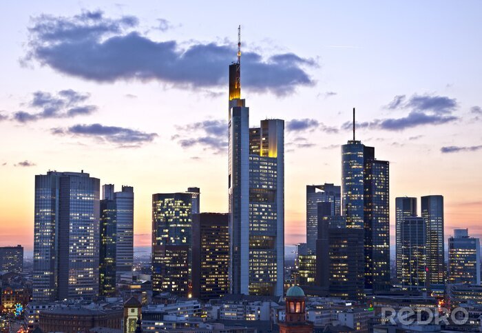 Fotobehang Skyline van Frankfurt