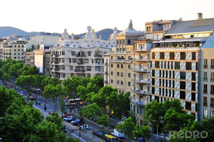 Fotobehang Skyline van gebouwen in Barcelona