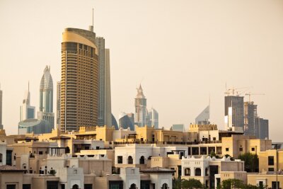 Fotobehang Skyline van gebouwen in Dubai