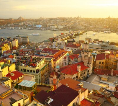 Fotobehang Skyline van gebouwen in Istanbul