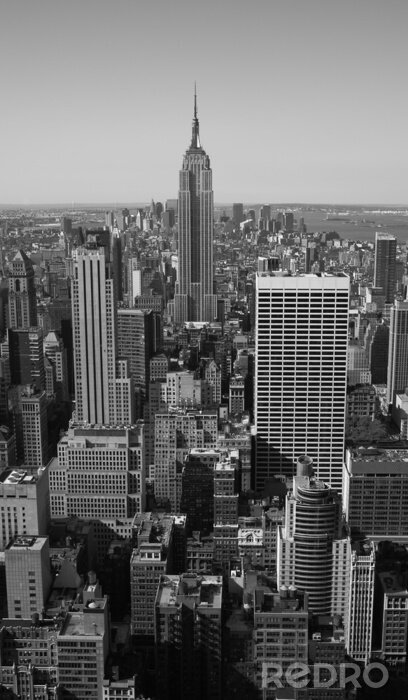 Fotobehang Skyline van gebouwen in zwart-wit