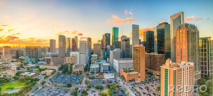 Fotobehang Skyline van Houston in de VS