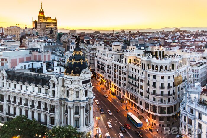 Fotobehang Skyline van Madrid