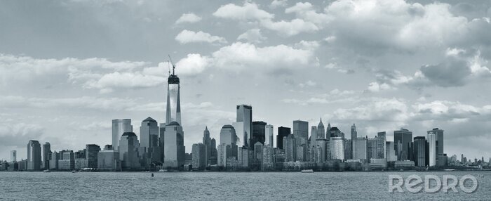 Fotobehang Skyline van Manhattan in grijs