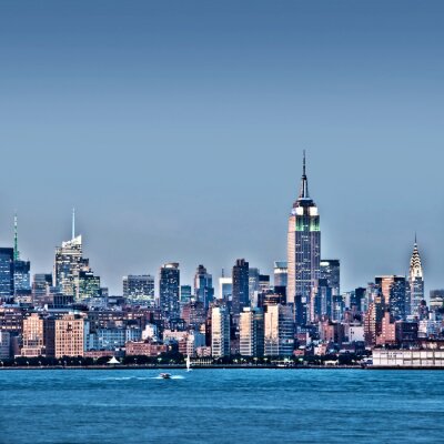 Skyline van Manhattan verzadigde kleuren