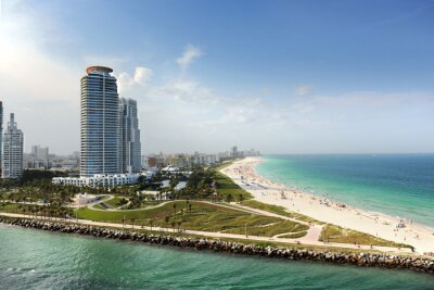 Fotobehang Skyline van Miami Beach