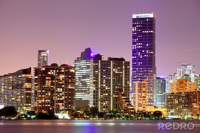 Fotobehang Skyline van Miami in Florida