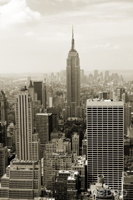 Fotobehang Skyline van New York City en Manhattan