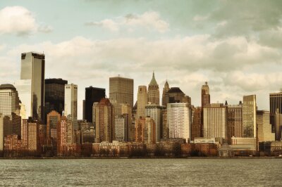 Fotobehang Skyline van New York in vintage stijl