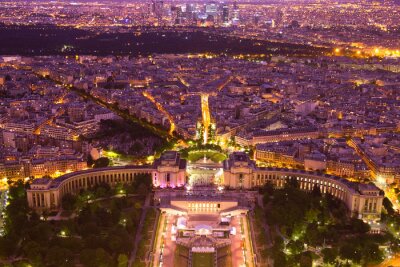 Fotobehang Skyline van Parijs bij nacht