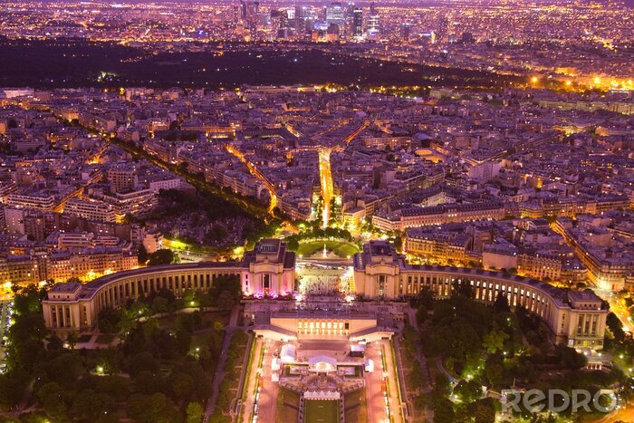 Fotobehang Skyline van Parijs bij nacht