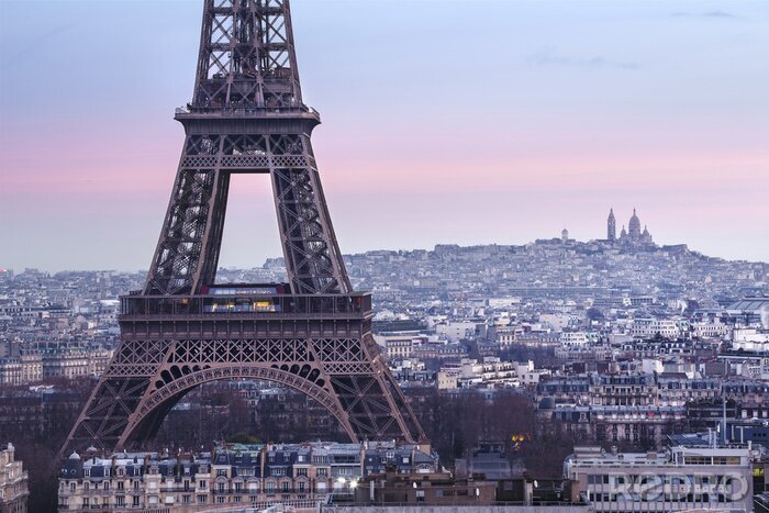 Fotobehang Skyline van Parijs met Eiffeltoren