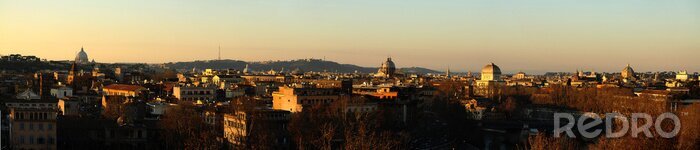 Fotobehang Skyline van Rome bij zonsondergang