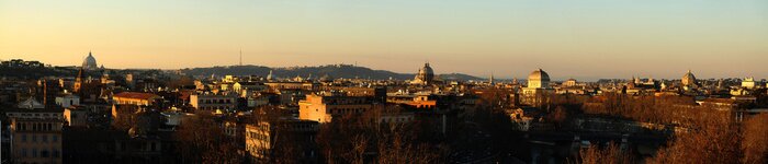 Fotobehang Skyline van Rome bij zonsondergang