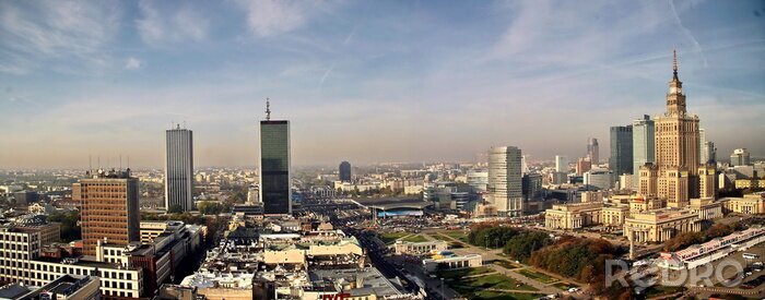 Fotobehang Skyline van Warschau
