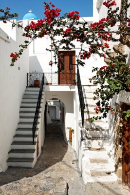 Fotobehang Skyros Eiland, Griekenland, Traditional Stad Alley