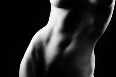 Fotobehang Slank, platte buik