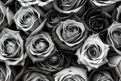 Fotobehang small red black pink blue and white roses full frame background also used in decoration and cards 