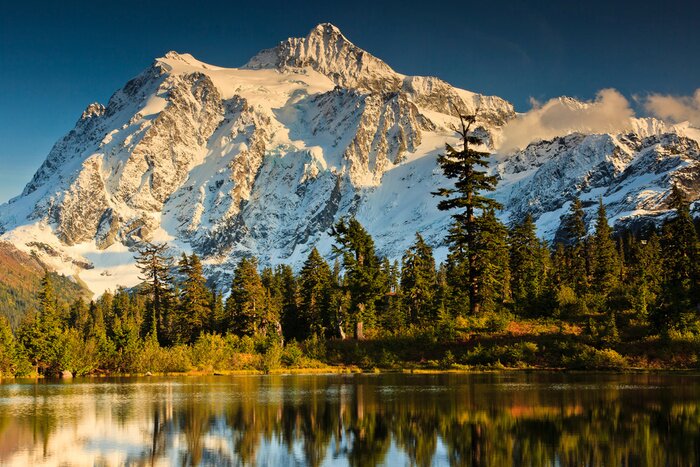 Fotobehang Sneeuw op de bergen