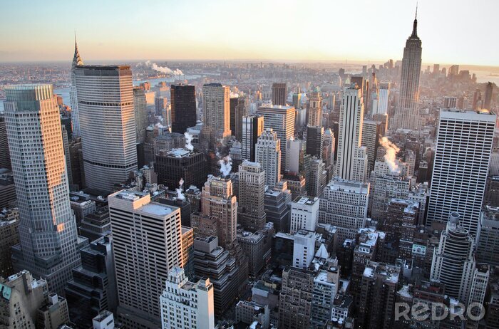 Fotobehang Sneeuw op de daken in New York