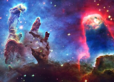 Fotobehang Somewhere in deep space. Pillars of creation and space dust. Elements of this image were furnished by NASA