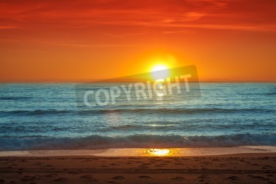 Fotobehang Spaans strand en zonsondergang