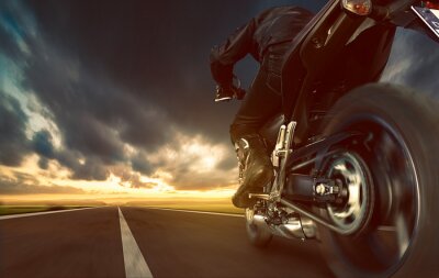 Fotobehang Speeding Motorcycle
