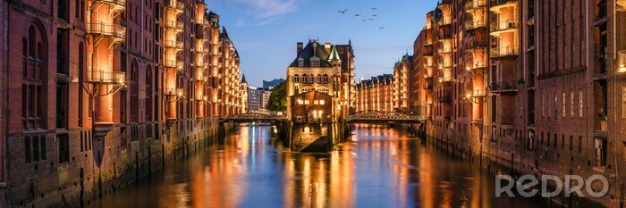 Fotobehang Speicherstadt panorama in Hamburg, Germany