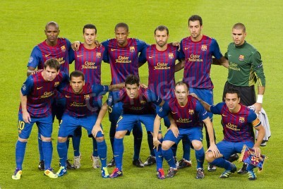 Fotobehang Spelers van FC Barcelona
