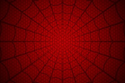 Fotobehang Spinnenweb op een rode achtergrond