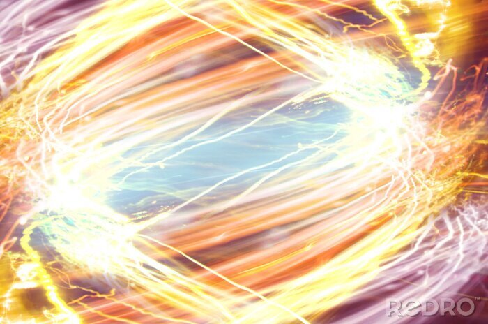 Fotobehang Spiraal van gekleurde lichten