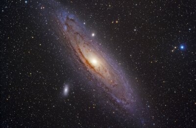 Fotobehang Spiraalvormige galaxy en sterrenhemel