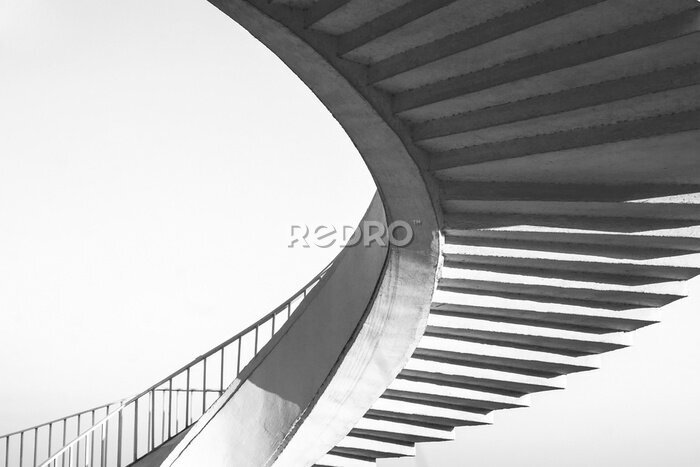 Fotobehang Spiraalvormige trap in Gdanski brug, Warschau