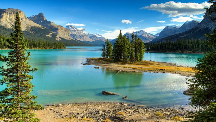 Fotobehang Spirit Island in Maligne Lake