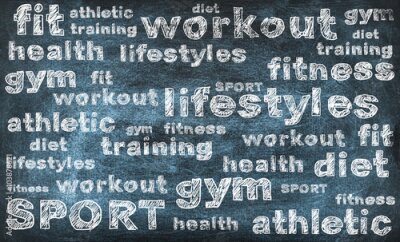 Fotobehang Sportinscripties op een donkere achtergrond