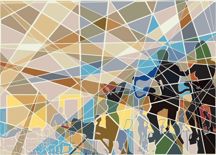 Fotobehang Sportmozaïek