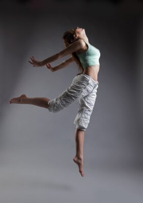 Fotobehang Sprong van een danser