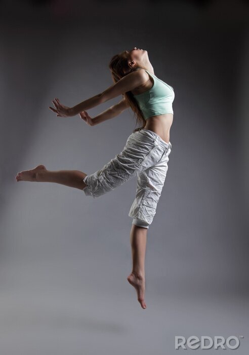 Fotobehang Sprong van een danser